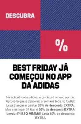 Best Friday Adidas com 40% de desconto no APP