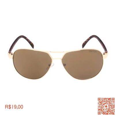 Óculos de Sol Oval Dourado 59950 Triton Eyewear