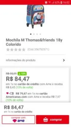 Mochila M Thomas&friends 18y Colorido - R$80