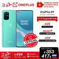 [11/11] Smartphone OnePlus 8T 8GB 120GB - Versão Global | R$2.380