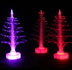 [35% OFF] Árvore de Natal fibra ótica colorida luz da noite R$47