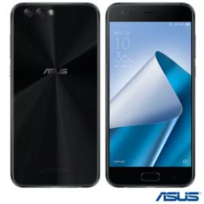 Zenfone 4 Preto Asus, com Tela de 5,5”, 4G, 64 GB, 4 GB de Memória RAM e Câmera Dual de 12+8MP
( Snapdragon 660 )