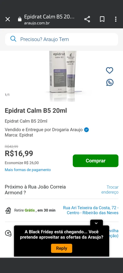 Imagem na descrição da promoção