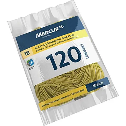 [Super R$5.9] Elástico N.18 Mercur, Amarelo, 120 peças