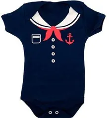 Body Bebe Tematico Menino Marinheiro Body Infantil (P - Até 3 Meses)