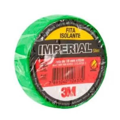 Fita Isolante Imperial Cores Verde 18mmx10m Pcote 10 Un R$10
