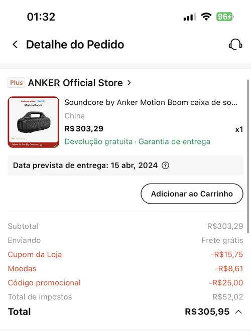 Imagem na descrição da promoção