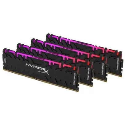 Memória HyperX Predator RGB, 32GB (4x8GB), 3200MHz, DDR4, CL16, Preto - HX432C16PB3AK4/32 R$1.349