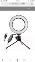 Iluminador Ring Light 16Cm Usb Led Misto 3500K 5500K + Tripe R$142