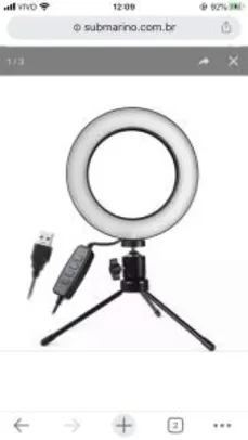 Iluminador Ring Light 16Cm Usb Led Misto 3500K 5500K + Tripe R$142