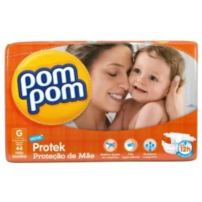 Fralda Pom Pom Protek Proteção de Mãe Mega com 44 unidades - Tamanho G  - R$25