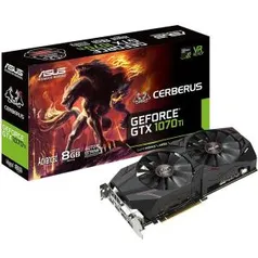 Placa de vídeo VGA NVIDIA ASUS GEFORCE GTX 1070TI 8GB GDDR5 CERBERUS - R$2549,90