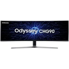 Monitor Gamer Curvo Samsung 49'', DFHD, 32:9, 144 Hz, 1ms, HDMI, DP,Freesync,HAS, preto, série CHG90