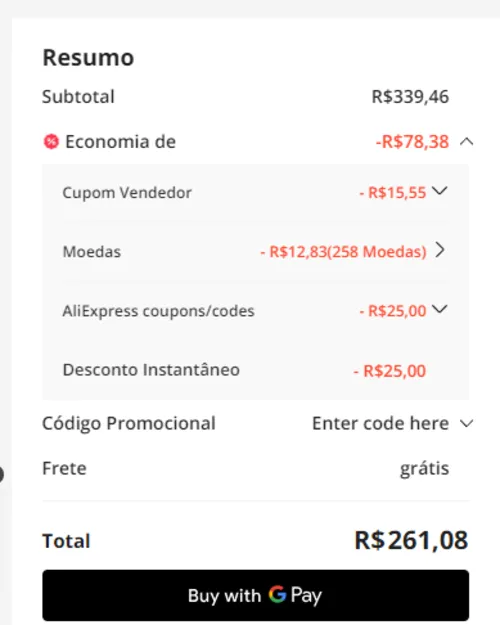 Imagem na descrição da promoção