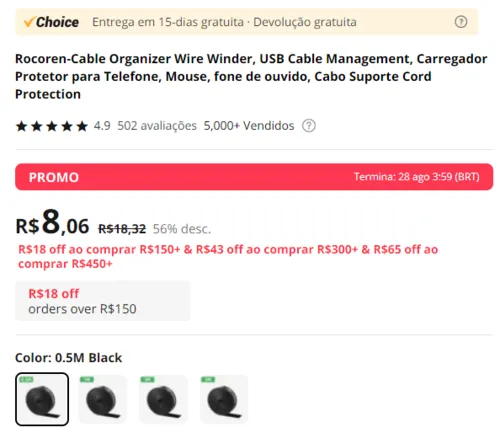 Imagem na descrição da promoção