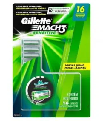 [R$ 80,91 MagaluPay] Gillette Mach3 Sensitive - 16 Cartuchos
