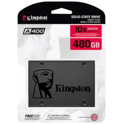 SSD Kingston 2.5" 480GB A400 SATA III L: 500MBs / G: 450MBs | R$310