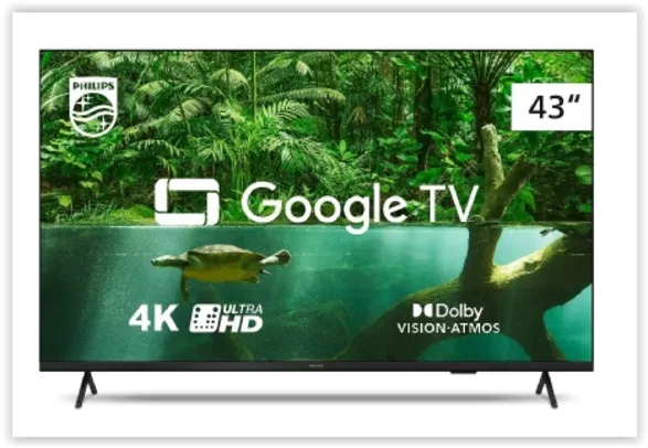 Smart TV Philips 43" LED 4K UHD Google TV 43PUG7408/78