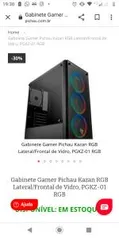 GABINETE GAMER PICHAU KAZAN RGB LATERAL/FRONTAL DE VIDRO, PGKZ-01 RGB | R$310