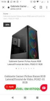 GABINETE GAMER PICHAU KAZAN RGB LATERAL/FRONTAL DE VIDRO, PGKZ-01 RGB | R$310