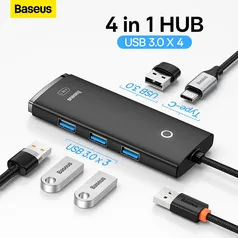 Adaptador Hub Divisor Com 4 USB 3.0 in 1 Para Macbook e Ipad BASEUS