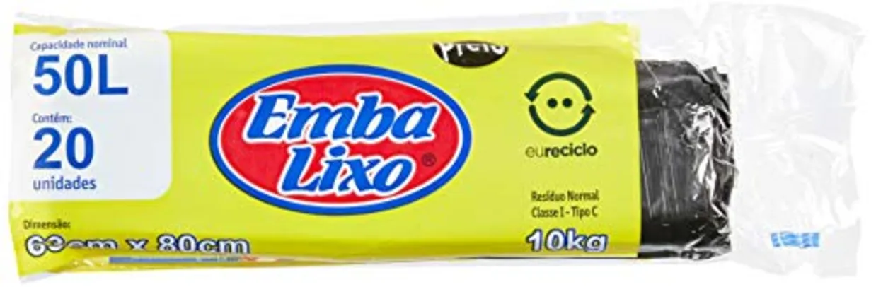 [Recorrência] [+Por- R$4.9] Embalixo Saco Lixo Eu Reciclo 50 Litros Preto