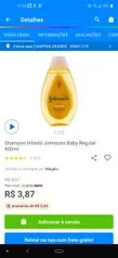 Shampoo Regular Johnsons Baby 400ml - R$3,87