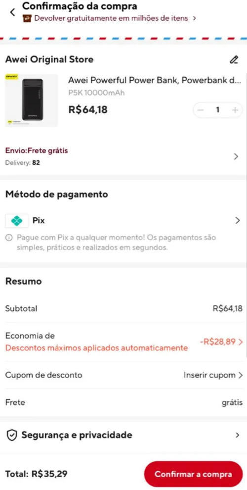 Imagem na descrição da promoção