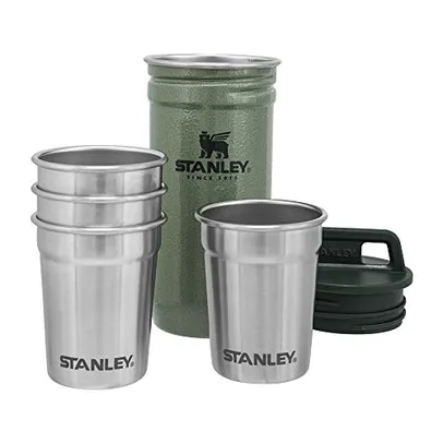 Conjunto de copos de shot de aventura Stanley, 4 copos de aço inoxidável com estojo de transporte