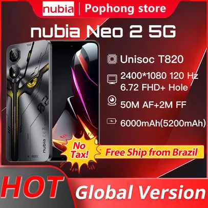 [R$1516,15 MOEDAS] Smartphone Nubia Neo 2 5G NFC 8GB/ 256GB Versão Global