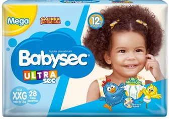 Fralda Babysec Ultrasec Galinha Pintadinha, XXG, 28 unidades | R$13,3