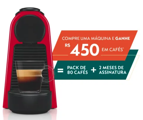 Saindo por R$ 341,91: Cafeteira Nespresso Essenza Mini C30 19BAR Vermelha 127V | R$ 342 | Pelando