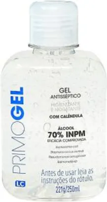Álcool Gel Primogel 250ml, LC Primo Gel, 250ml | R$9
