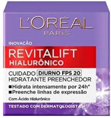 Creme Revitalift Hialurônico Diurno Fps 20, L'Oréal Paris | R$ 30