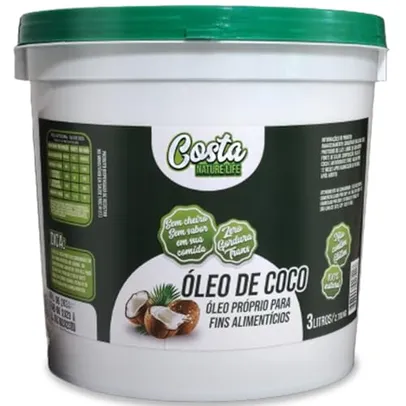 Oleo de Coco Sem Sabor Sem Cheiro Costa Nature Life 3 Litros