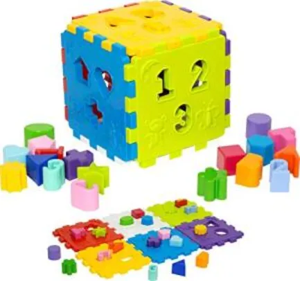 Brinquedo Educativo Cubo Didático com Blocos Merco Toys | R$22