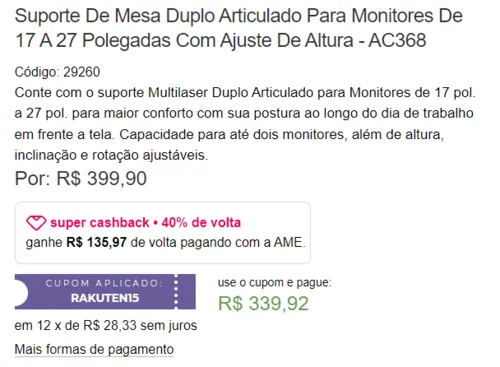 Imagem na descrição da promoção