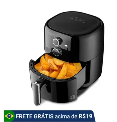 Fritadeira Elétrica sem óleo Air Fryer 4,2 Litros 1500W 127V Preta Multi - GO207