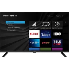 Smart TV LED 32 HD Philco PTV32G70RCH Roku TV com Dolby Audio Midia Cast e Processador Quad-core