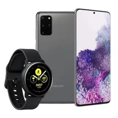 Galaxy S20+ Cinza + Galaxy Watch Active Preto