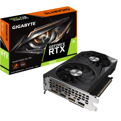 Placa de Vídeo Gigabyte NVIDIA GeForce RTX 3060 WINDFORCE OC, 12GB GDDR6, DLSS, Ray Tracing, GV-N3060WF2OC-12GD