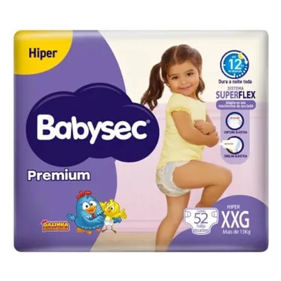 Foto do produto Fralda Babysec Premium Hiper XXG 52 Unidades