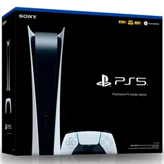 Console Sony Playstation 5, SSD 825GB, Controle Sem Fio Dualsense,  Edição Digital, Branco