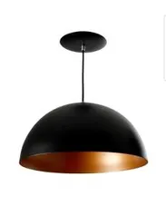 Pendente Meia Lua 40cm Cor Preto Fosco com Cobre - 1 Unidade