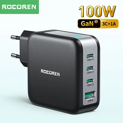 Carregador de gan pd qc Rocoren 100w