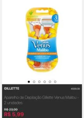 Saindo por R$ 5,99: Aparelho de Depilação Gillette Venus Malibu - 2 unidades | Pelando