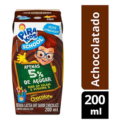 Bebida Láctea Sabor Chocolate Pirakids School 200ml ( Recorrência + min.5) |R$ 0,95