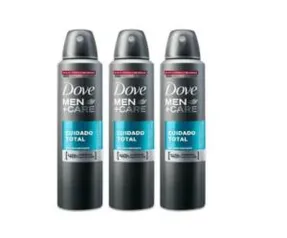 Kit Desodorante Antitranspirante Aerosol Dove Men +care Cuidado Total 3x150ml  Frete grátis