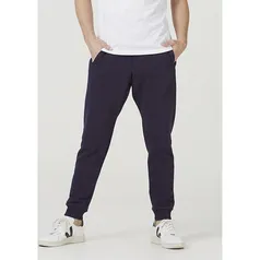 Calça Jogger Básica Masculina Em Moletom Azul Marinho