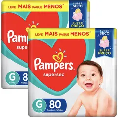 Fralda Pampers Supersec G - 160 Unidades